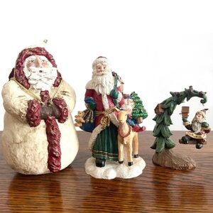 Santa figurines set Christmas Holiday